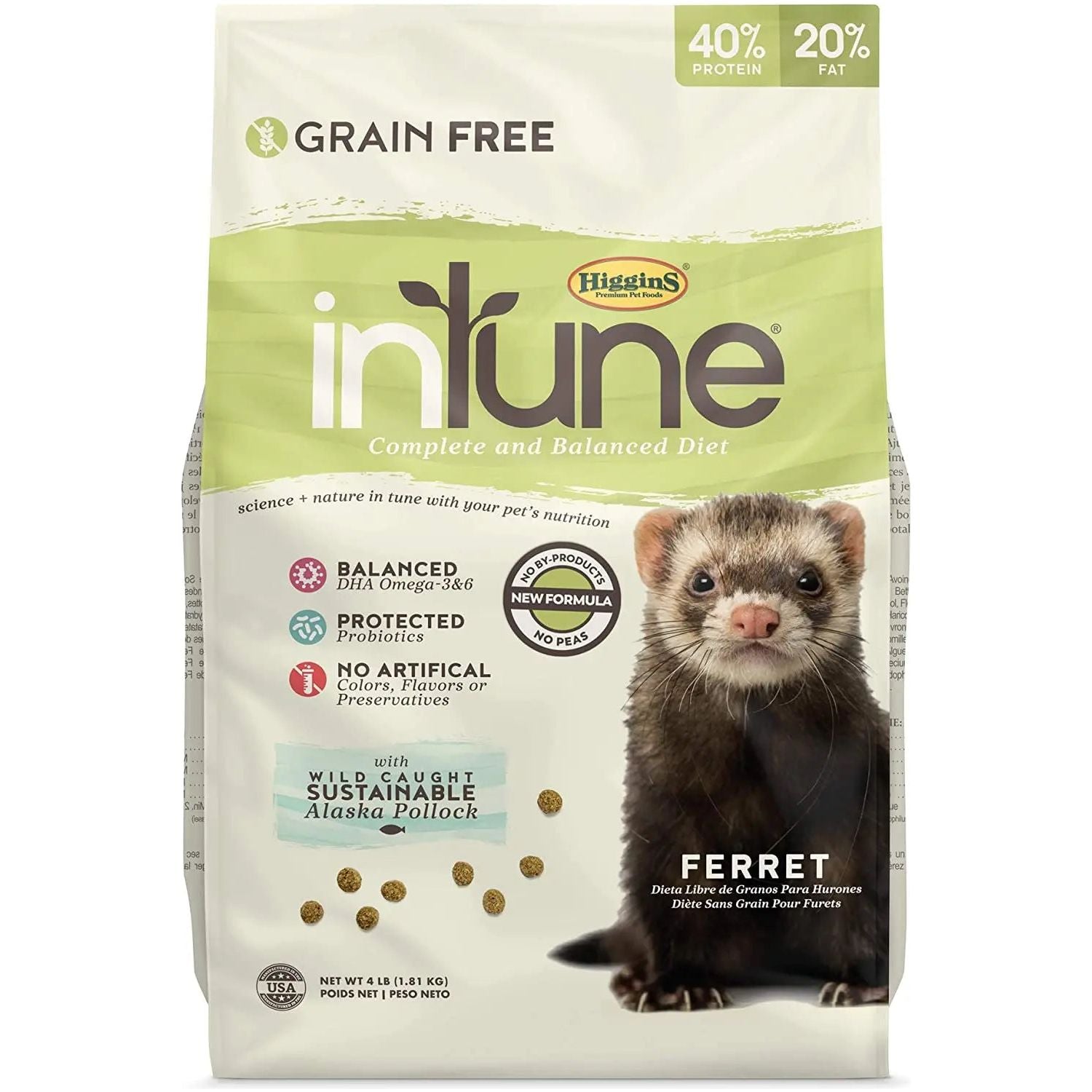Higgins Premium Pet Foods Intune Complete Diet Ferret 4lbs.