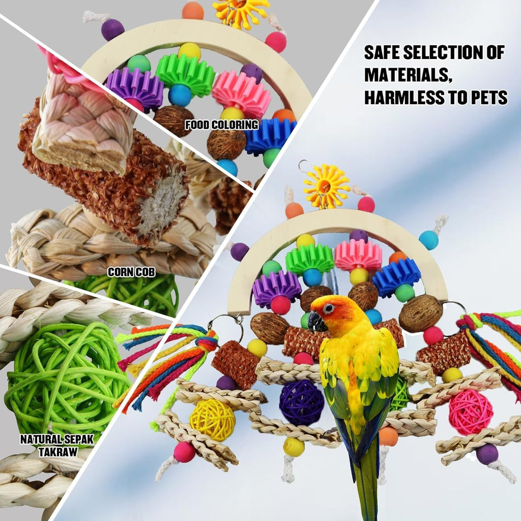 Parrot Bird Toys Natural Chew Corncob Wood Mango Cage Toys Small Medium Birds