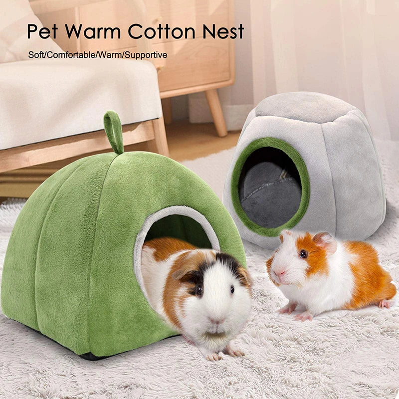 Plush Small Animal Cave Bed - Winter Warm Nest for Hamsters, Guinea Pigs, Rats & Hedgehogs