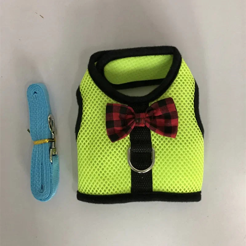Small Animal Vest Harness & Leash Set for Rabbits, Kittens & Guinea Pigs – Adjustable Breathable Cotton, 3 Sizes (S/M/L)