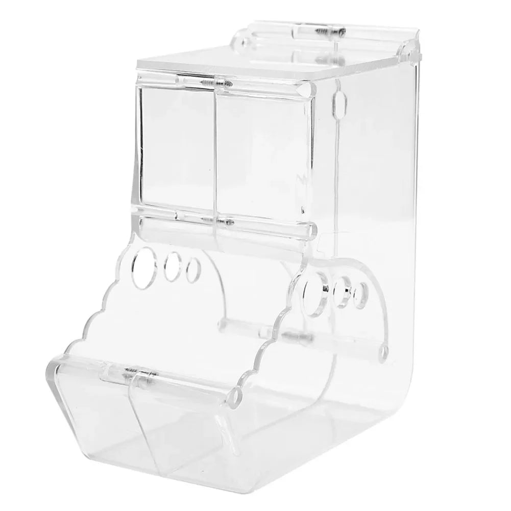 Automatic Small Animal Food Feeder - Clear Hanging Plastic Bowl for Hamsters, Birds & Rabbits
