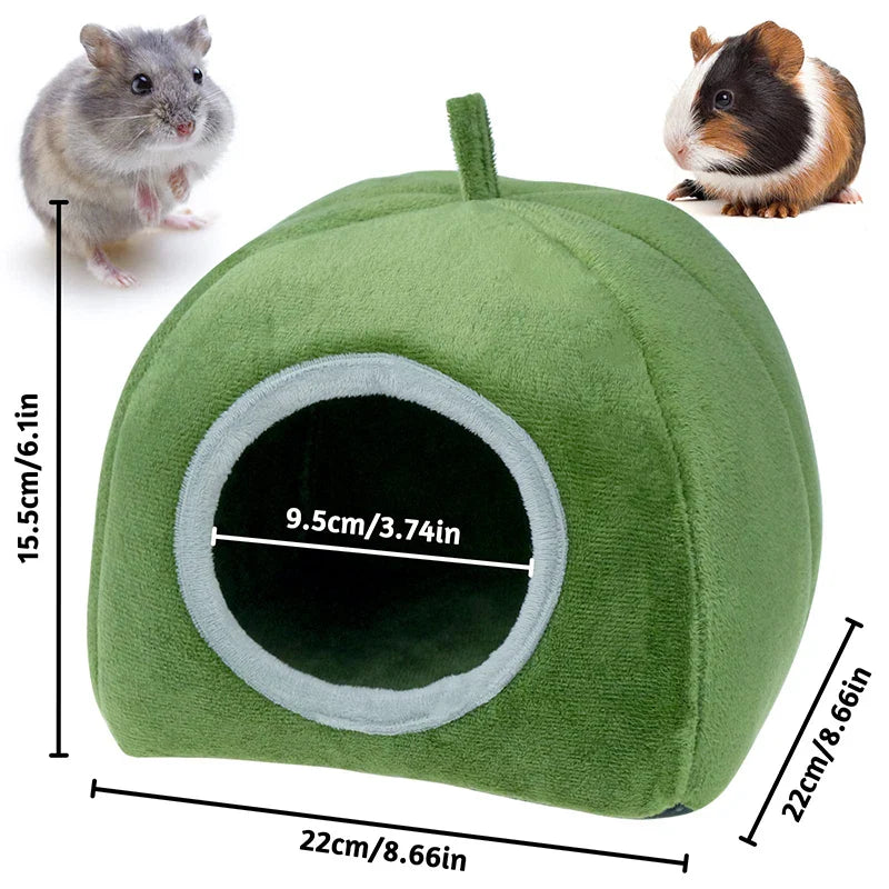 Plush Small Animal Cave Bed - Winter Warm Nest for Hamsters, Guinea Pigs, Rats & Hedgehogs