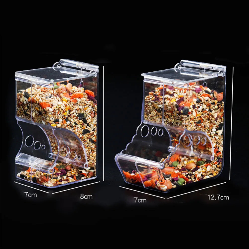 Automatic Small Animal Food Feeder - Clear Hanging Plastic Bowl for Hamsters, Birds & Rabbits