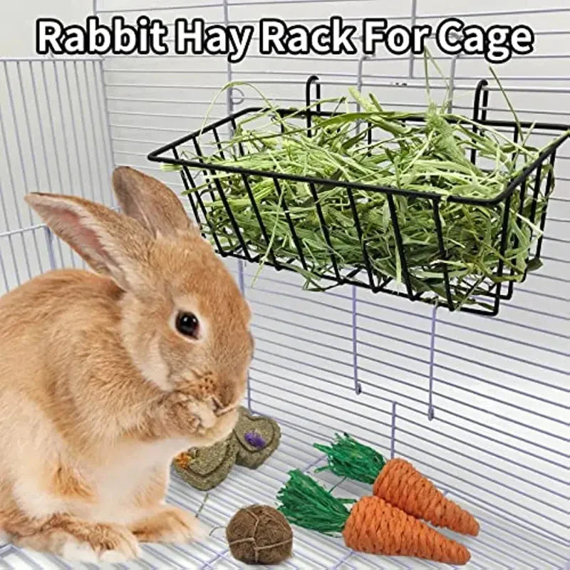 Rabbit Hay Feeder Metal Grass Rack – Small Pet Hay Holder 23 x 10 x 7.5 cm (9.1 x 3.9 x 3.0 in)
