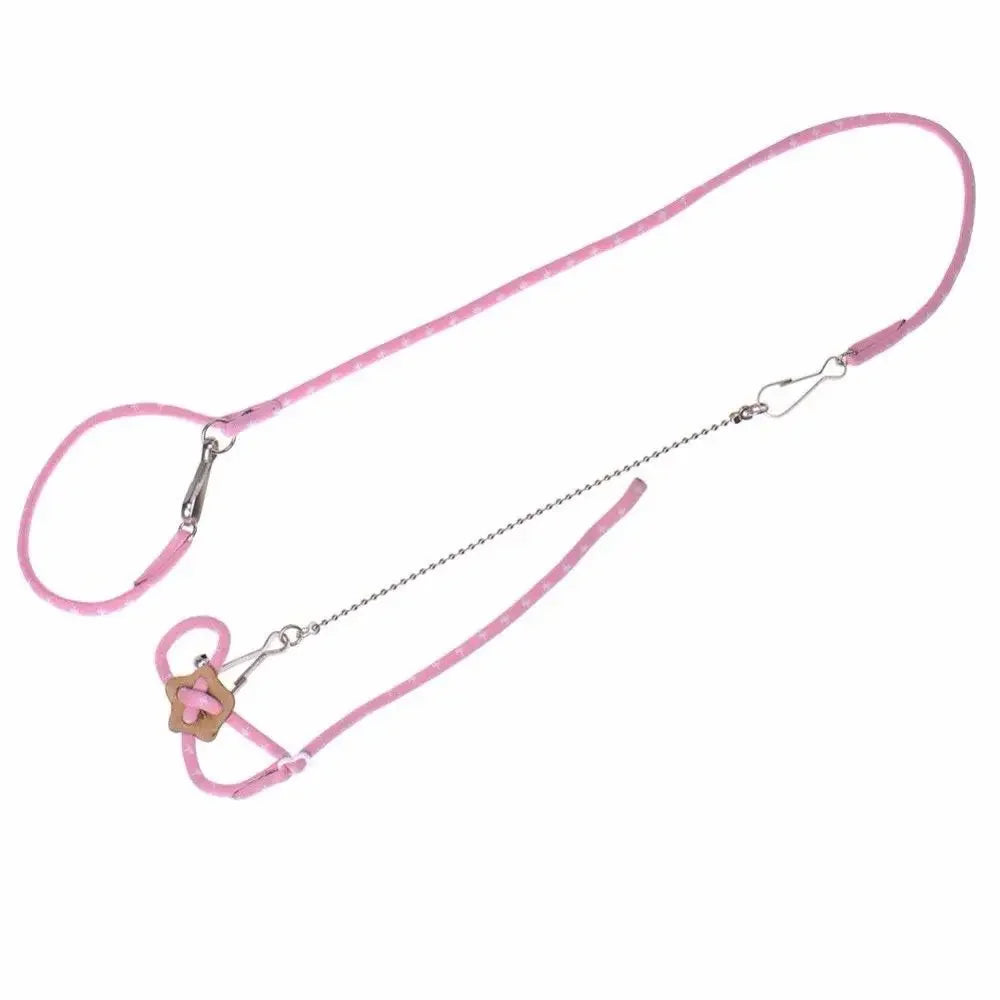 Adjustable Small Pet Harness and Leash for Hamster, Rat, Mouse, Nylon with Bell and Breakaway Safety