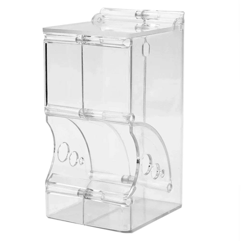 Automatic Small Animal Food Feeder - Clear Hanging Plastic Bowl for Hamsters, Birds & Rabbits