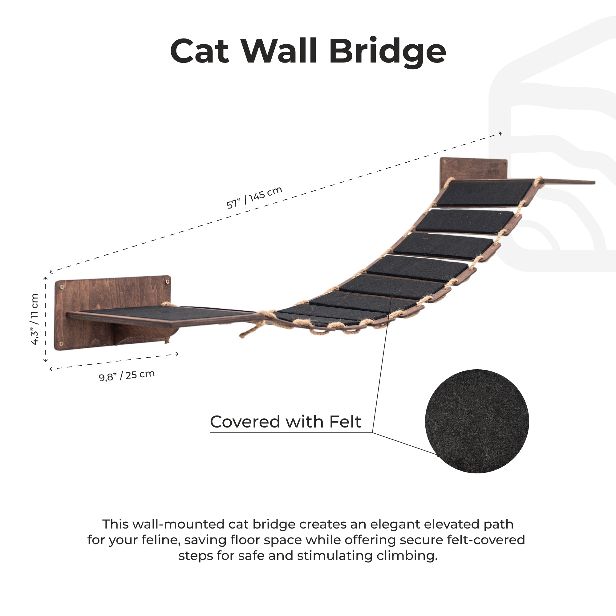 Cat Wood Bridge Dark Walnut